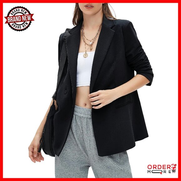 Lightweight Knit Blazer with Lapel, Loose Fit for Office & Casual
